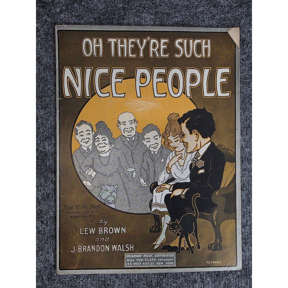 Oh They're Such Nice People Sheet Music Lew Brown Walsh Broadway